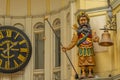 Clock at the royal arcade in Melbourne in center of Melbourne, Australia Royalty Free Stock Photo