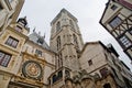 Clock in the Rue du Gros-Horloge, Rouen, Haute-Normandy, France