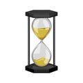 clock sandglass hourglass cartoon vector illustration