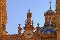 Clock on Santa Prisca church in Taxco, Mexico