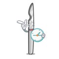 With clock scalpel character cartoon style