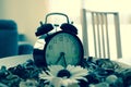 Clock with scented flowers and accessories for interior design