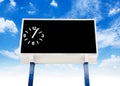 Clock score board at football stadium Royalty Free Stock Photo