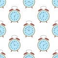 Clock seamless pattern. Endless watch background. Timer design backdrop. Time measurement illustration. Flat graphic Royalty Free Stock Photo