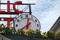 Clock at Seattle Pike Place Market Royalty Free Stock Photo