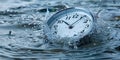 Clock Floats in Water. Generative AI