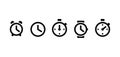 Clock set icons in trendy flat style isolated on white background. Clock set icons page symbol for your web site design icon logo Royalty Free Stock Photo