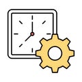 Clock settings fill inside vector icon which can easily modify or edit Royalty Free Stock Photo