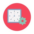 Clock settings flat background vector icon which can easily modify or edit Royalty Free Stock Photo