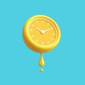 clock shape lemon yellow or orange drops concept. time past present future and routine time excited morning noon evening. Royalty Free Stock Photo