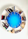 Clock-shaped bookshelf Royalty Free Stock Photo