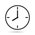 Clock showing eight hours isolated white background