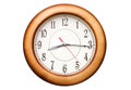 Clock showing time about nine isolated