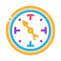 Clock shows time icon vector outline illustration