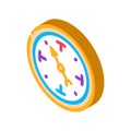 Clock shows time isometric icon vector illustration