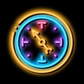 clock shows time neon glow icon illustration