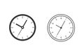 Clock sign line icon set in flat style. Time management vector illustration on white isolated Royalty Free Stock Photo