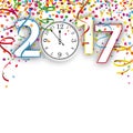 Clock 2017 Silvester Confetti Ribbons