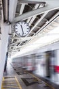 Clock in skytrain station Royalty Free Stock Photo