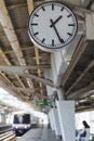 Clock on the skytrain station Royalty Free Stock Photo