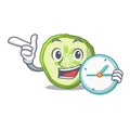 With clock sliced cucumber hamburger ingredient character cartoon