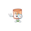 With clock smiling candle in glass cartoon mascot style