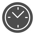 Clock solid icon. Time vector illustration isolated on white. Dial glyph style design, designed for web and app. Eps 10.