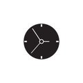 Clock solid icon, Time and watch, vector graphics