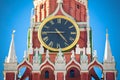 Clock on the Spasskaya tower in Moskow Royalty Free Stock Photo