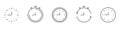 Clock And Stopwatch Line Icon Set. Time Management, Scheduling, And Countdown Outline Symbol Collection. Timekeeping And Royalty Free Stock Photo