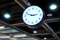 Clock on the subway station ceiling Royalty Free Stock Photo