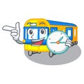 With clock subway train toys in shape mascot