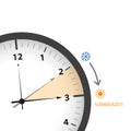 Clock with sun and snowflake summer time daylight saving time Royalty Free Stock Photo