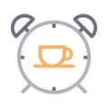 Clock tea vector color line icon Royalty Free Stock Photo