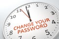 Clock with text change your password Royalty Free Stock Photo