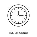 Clock Time Efficiency linear icon in vector