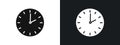 Clock time icon linear graphics set vector in black Royalty Free Stock Photo