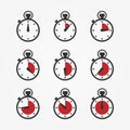 Clock and time icon set Royalty Free Stock Photo