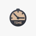 Clock time icon in trendy flat style. Clock icon page symbol for your web site design Clock icon logo, app, UI. Stock Royalty Free Stock Photo