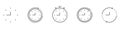 Clock And Time Management Line Icon Set. Time Tracking, Scheduling, And Stopwatch Outline Symbol Collection. Efficient Royalty Free Stock Photo