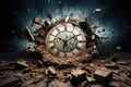 Clock in time space. time concept, Futuristic abstract background.by Generative AI.