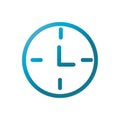 Clock time user interface blue gradient