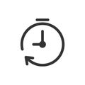 Clock timer icon in flat style. Time alarm illustration on white