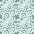 Clock timer icon seamless pattern background. Business concept vector illustration. Time alarm stopwatch clock symbol Royalty Free Stock Photo