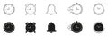 Clock And Timer Icon Set. Time Management, Alarm, And Stopwatch Outline And Silhouette Symbol Collection. Efficient Royalty Free Stock Photo