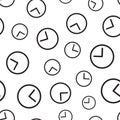 Clock timer seamless pattern background. Business flat vector il Royalty Free Stock Photo