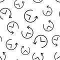 Clock timer seamless pattern background. Business flat vector il Royalty Free Stock Photo