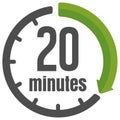 Clock , timer time passage icon / 20 minutes