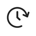 Clock tome vector icon. Timer 24 hours sign illustration