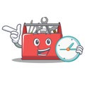 With clock tool box character cartoon Royalty Free Stock Photo